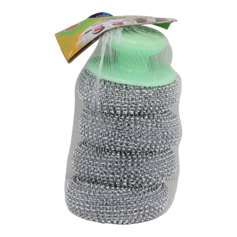 Dishwashing wire, 14 cm, gray, 4 pieces, 1 pack Megatek