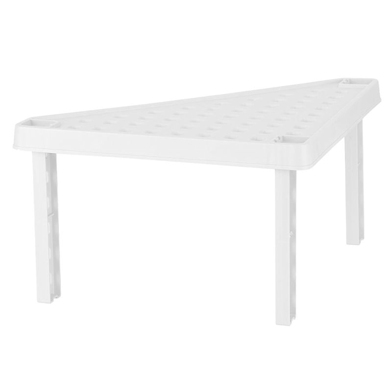 Triangular organization shelf, plastic, white, 32x25 cm | Me