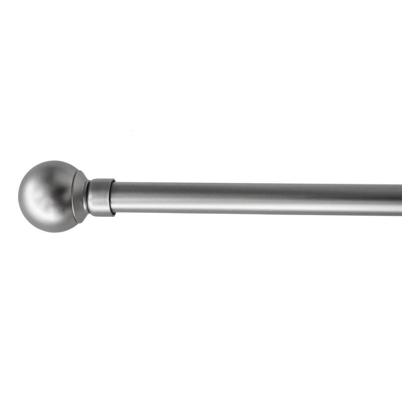 Extended curtain rod with metal knob, metalic, silver, Dia.2