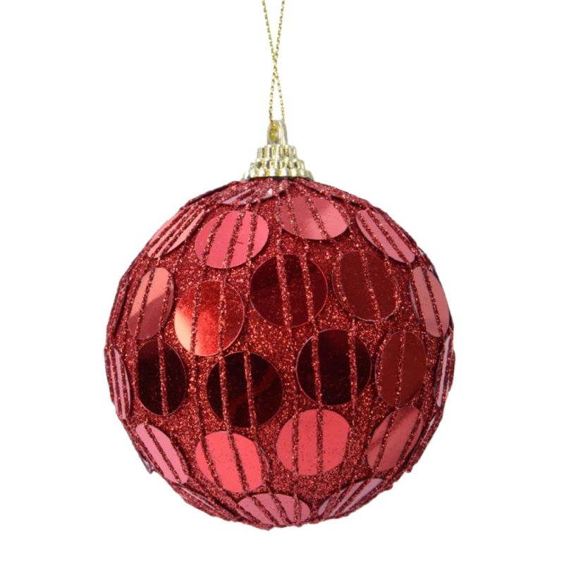 Decorative sphere, sponge, red, Dia.8 cm Megatek