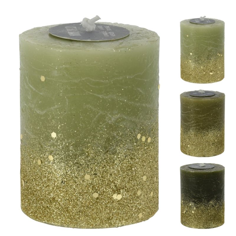 Decorative candle, paraffin, 3 different colors, 7x9 cm Me