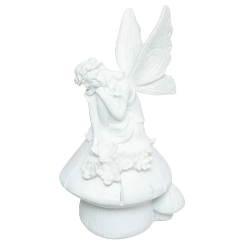 Decorative object, angel, resin, white color, D12xH25 cm | M