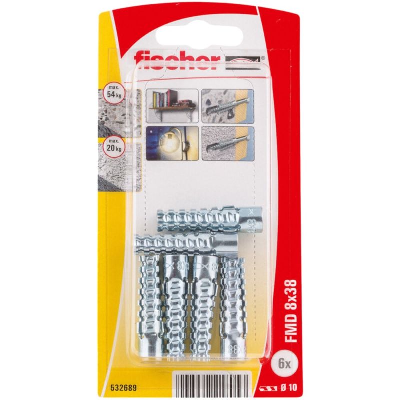 Fischer FWA 8x80 Metal Anchor Bolts - Heavy-Duty Concrete Anchors, Box Of 50