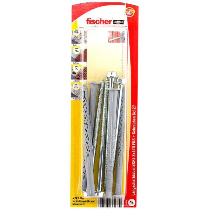 fischer long shaft dowel SXRL 8 x 120 FUS hexagon screw with