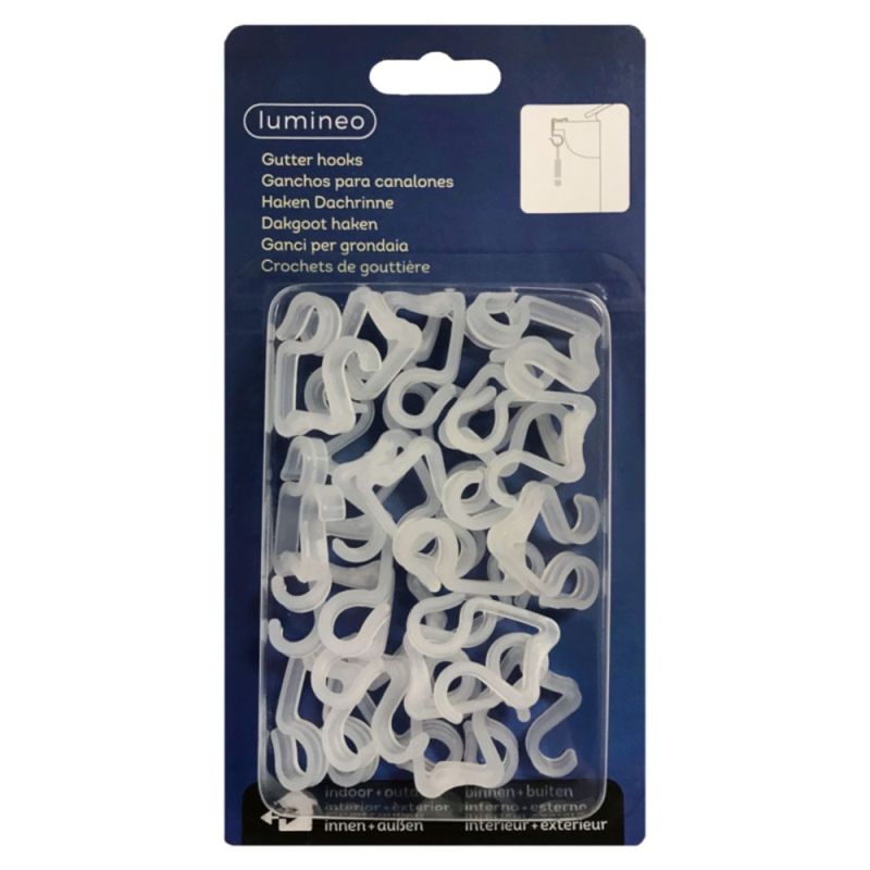 Light string hooks, 24 pc, white, plastic. | Megatek
