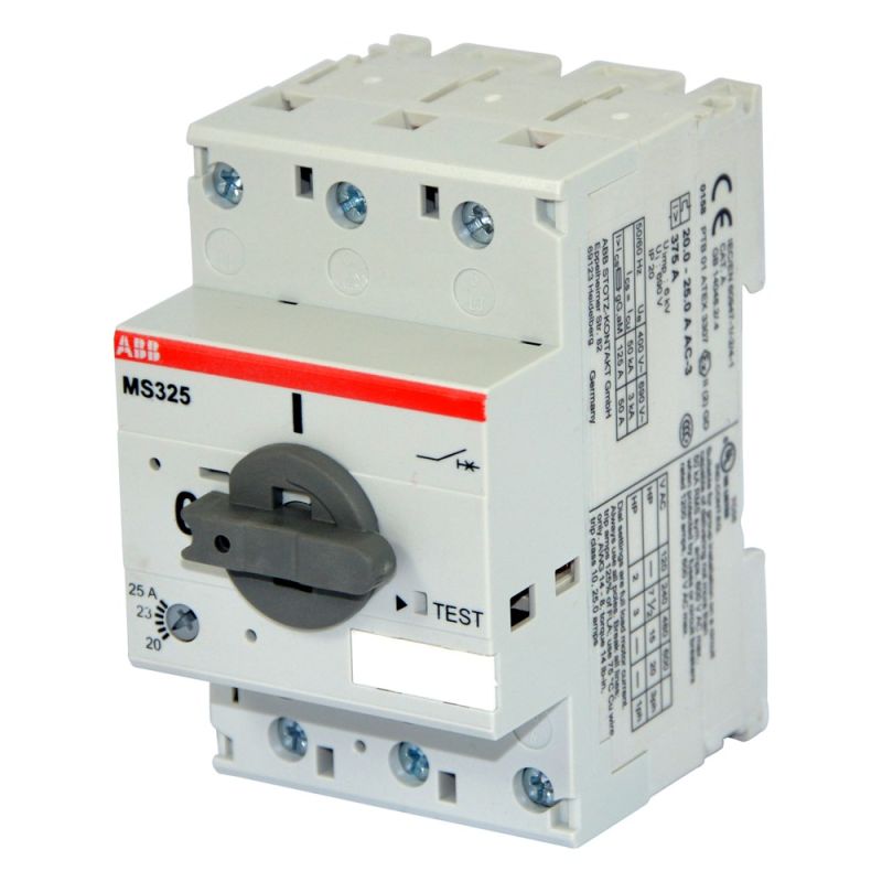 Manual Motor Starter MS325-25, Ie = 25 A, Ics = 50 kA /400 V