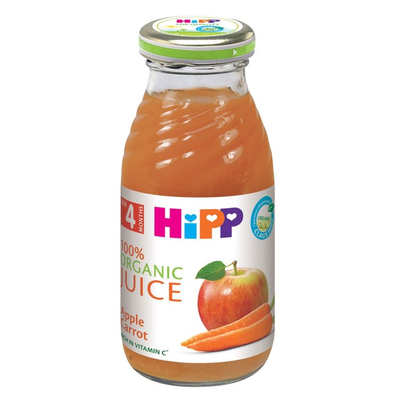 Organic apple and carrot juice for babies, HiPP Organic Me