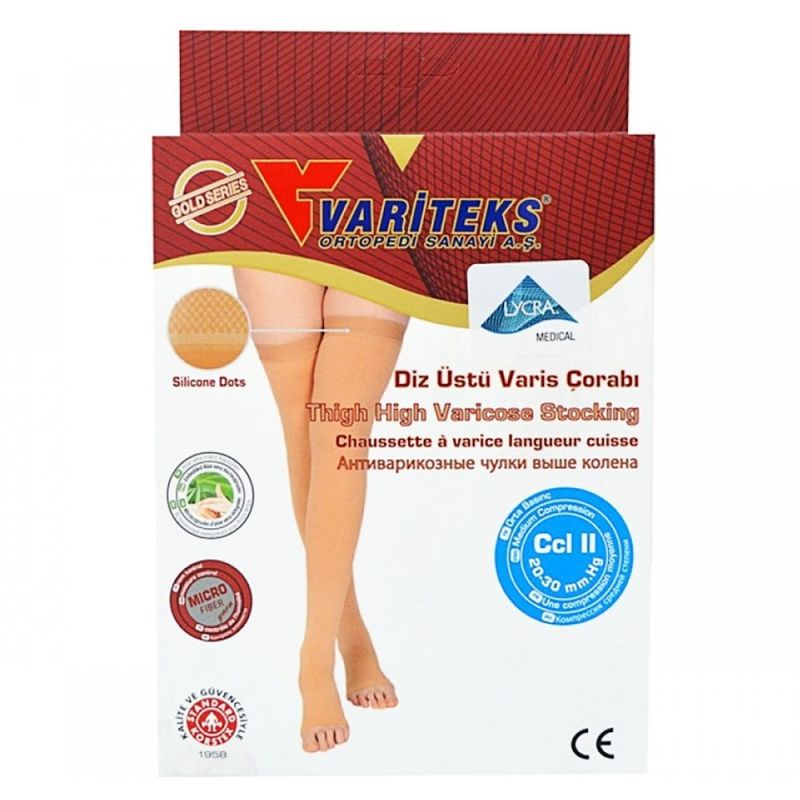 Pair of thigh-high varicose stocking (open toe), Variteks 91