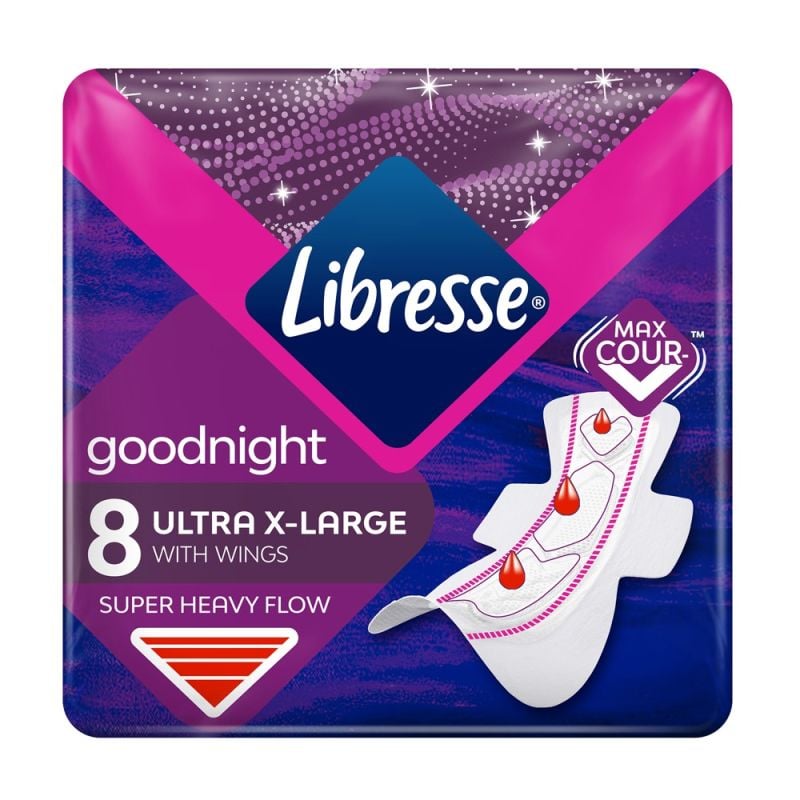 Sanitary napkins, Libresse, Goodnight Ultra X Large, 8 piece