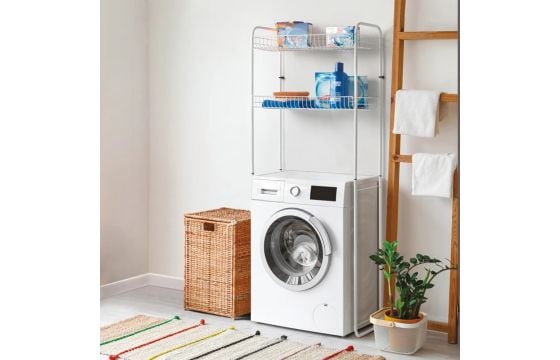 Raft organizues, 2 nivele, mbi lavatriçe, metal/plastik, e b