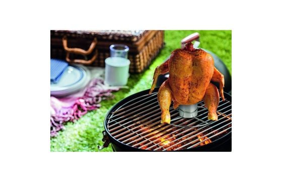 Chicken holder for barbecue, BBQ, stainless steel, 20x10 cm,