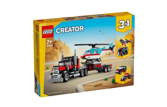 Lego, Creator, Flatbed Truck with Helicopter, 3 in 1, +7 yea
