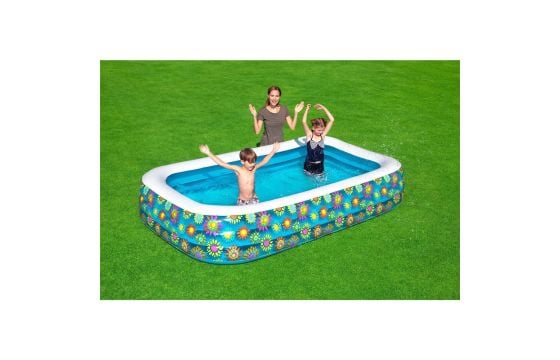 Bestway children's pool, PVC, blue with flowers, mt x