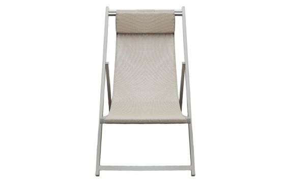 Folding beach chair, aluminum/textile, taupe brown, 102x58xH