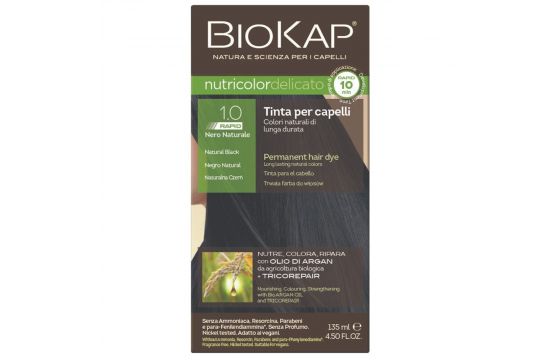 Hair dye,  Natural Black, Nutricolor Color Delicate Rapid, BioKap